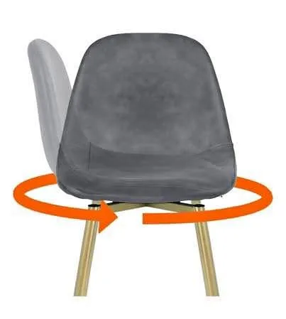 Swivel Counter Stool with Charcoal Gray Faux Leather (Set of 2)