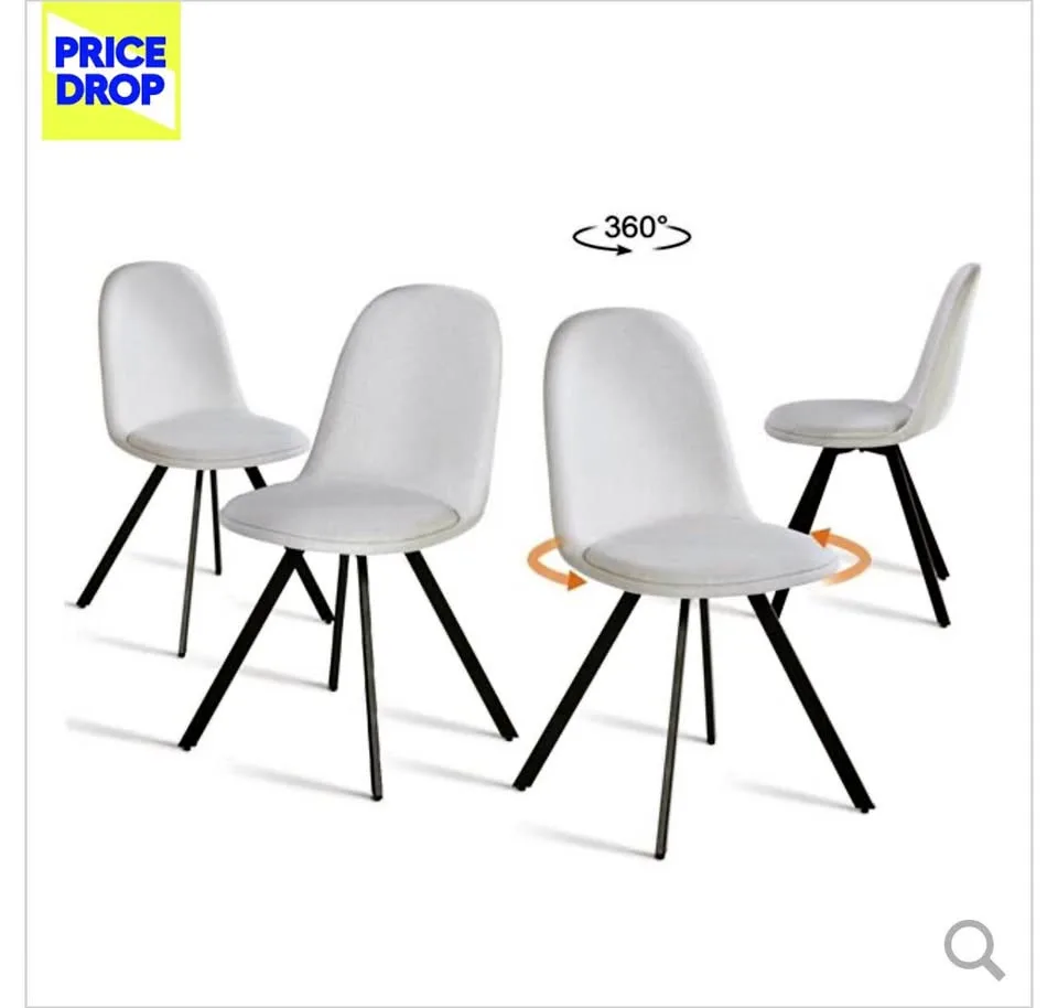 Brown Upholstered Swivel Dining Chair - Set of 4