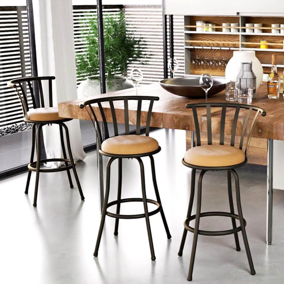 2pcs Counter Stools Bar Stools for Kitchen Island Dining Room