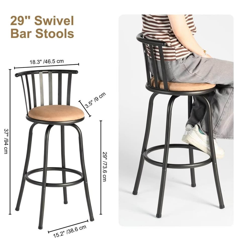 2pcs Counter Stools Bar Stools for Kitchen Island Dining Room - photo 2