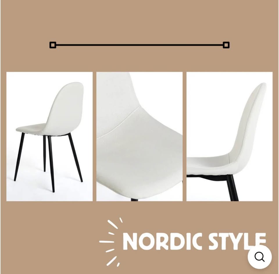Set of 4 Scandinavian dining chairs CHARLTON FABRIC BEIGE - photo 3