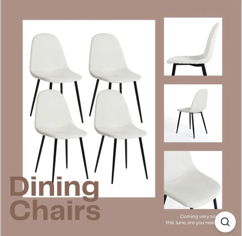 Set of 4 Scandinavian dining chairs CHARLTON FABRIC BEIGE image indicator(4)
