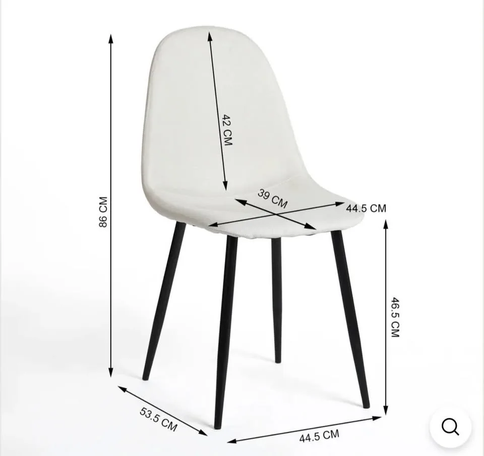 Set of 4 Scandinavian dining chairs CHARLTON FABRIC BEIGE image indicator(5)