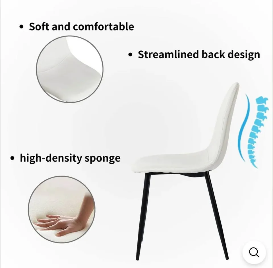 Set of 4 Scandinavian dining chairs CHARLTON FABRIC BEIGE image indicator(6)