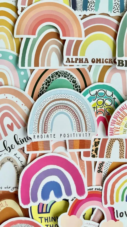 Pack of 51 Cute Boho Rainbow Aesthetic Vsco Stickers image indicator(2)