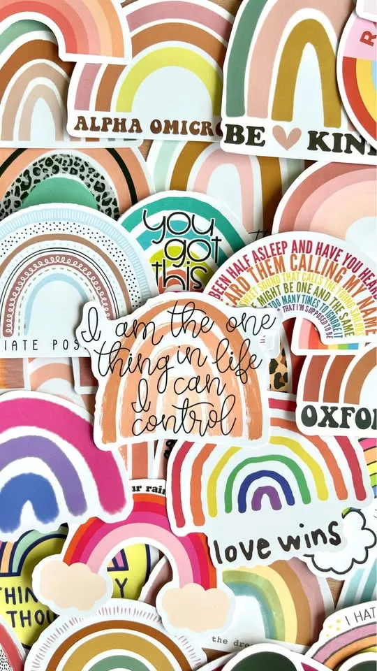 Pack of 51 Cute Boho Rainbow Aesthetic Vsco Stickers image indicator(3)