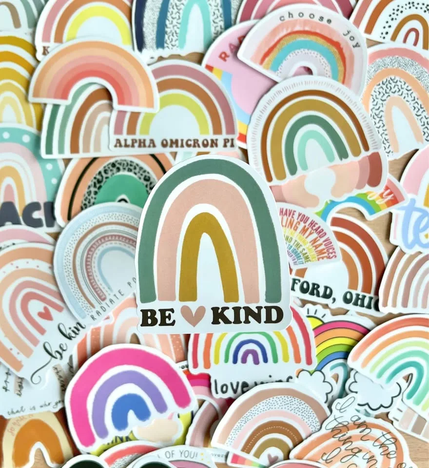 Pack of 51 Cute Boho Rainbow Aesthetic Vsco Stickers image indicator(4)