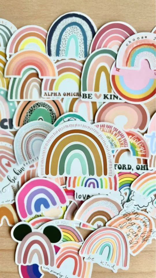 Pack of 51 Cute Boho Rainbow Aesthetic Vsco Stickers image indicator(5)