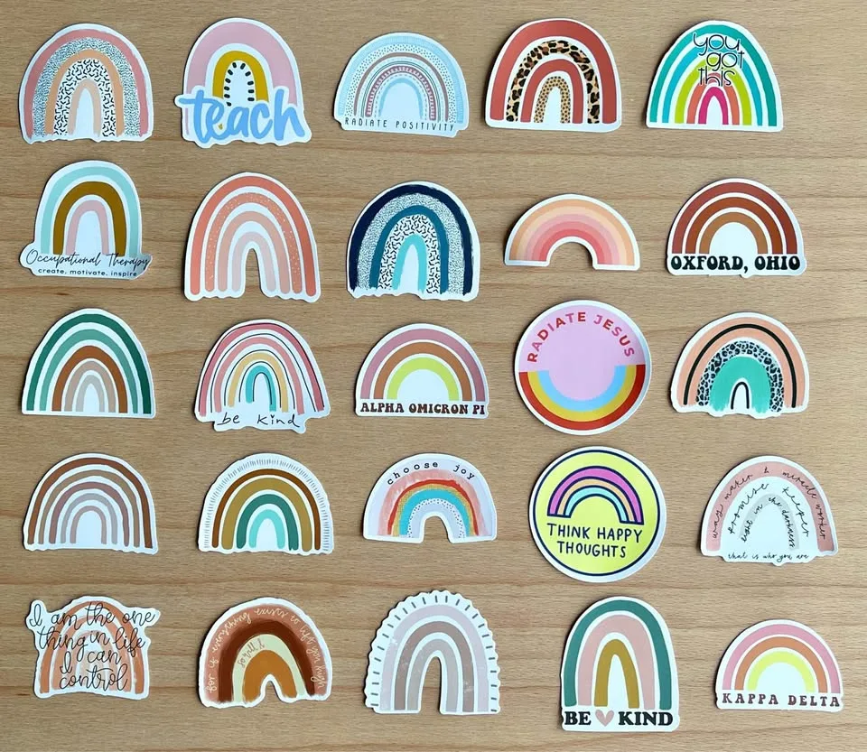 Pack of 51 Cute Boho Rainbow Aesthetic Vsco Stickers image indicator(6)