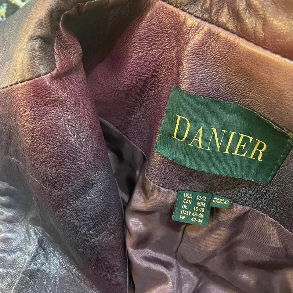 Vintage multi-color purple leather jacket image indicator(2)