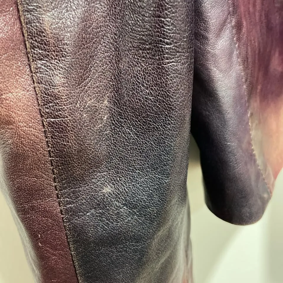 Vintage multi-color purple leather jacket image indicator(4)