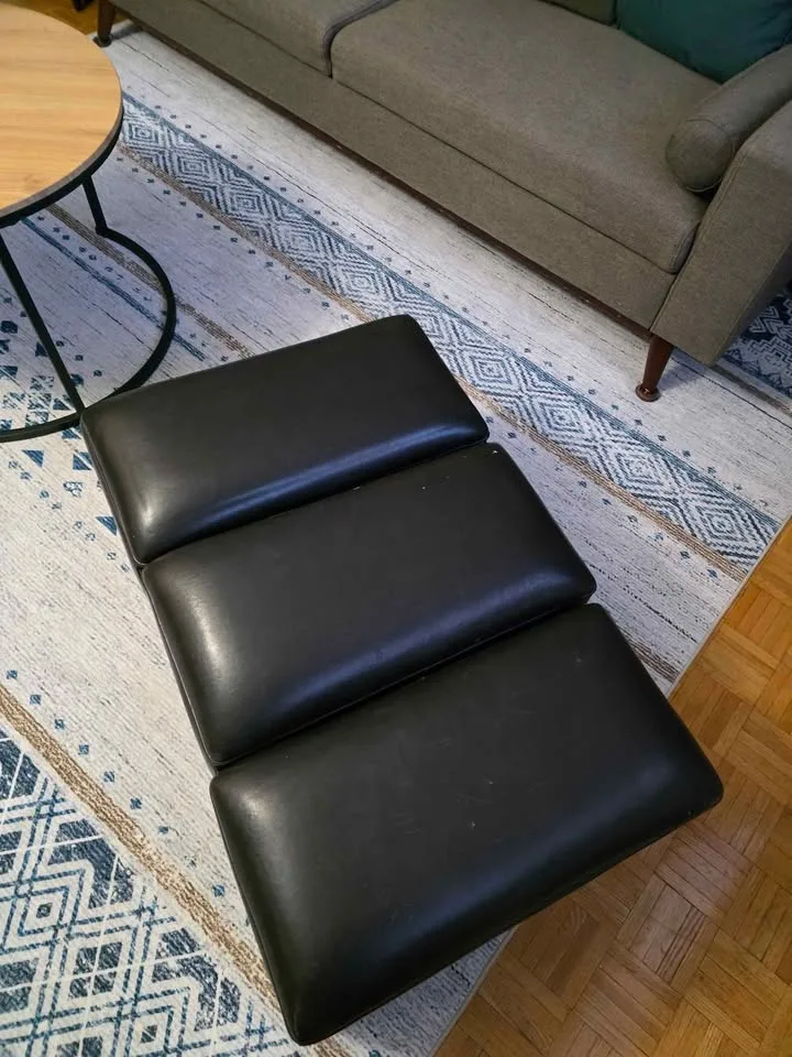 3-Piece Black Faux Leather Storage Ottoman / Bench – Modern & Fu image indicator(5)