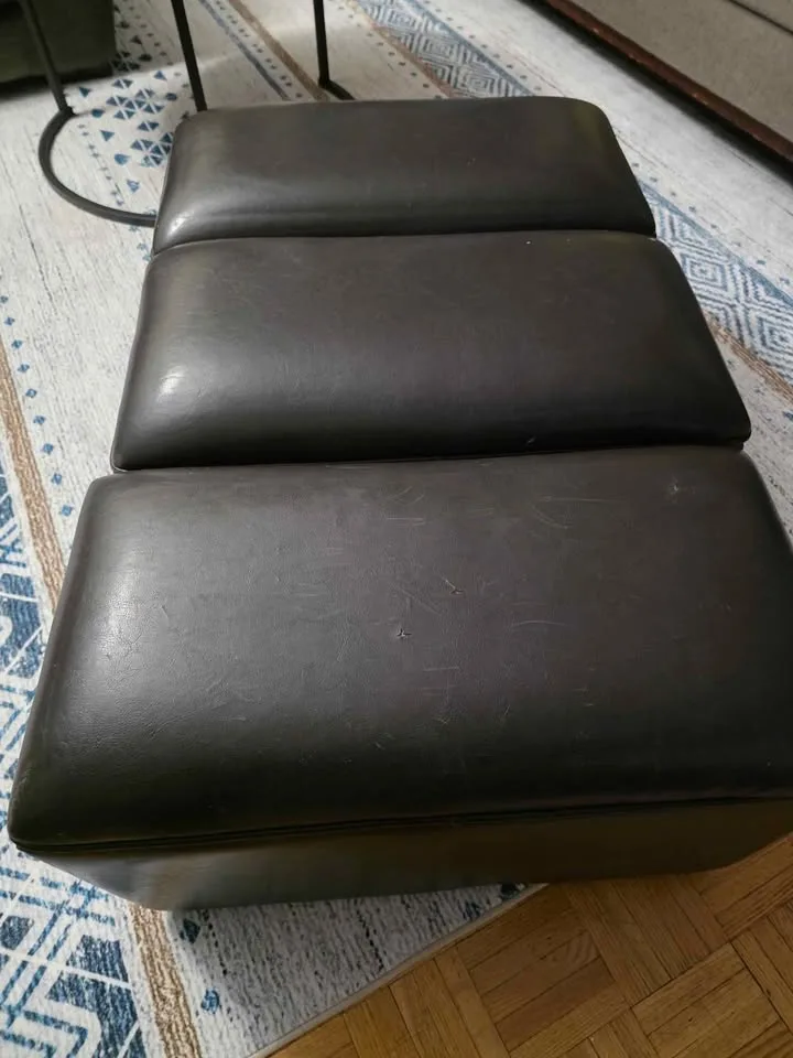 3-Piece Black Faux Leather Storage Ottoman / Bench – Modern & Fu image indicator(6)