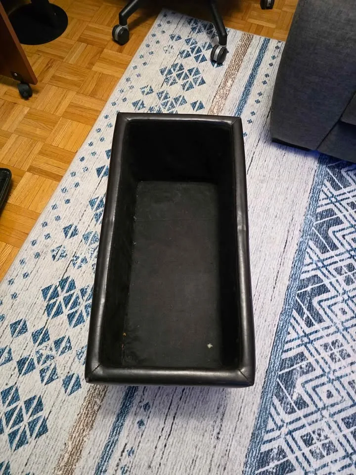 3-Piece Black Faux Leather Storage Ottoman / Bench – Modern & Fu image indicator(8)