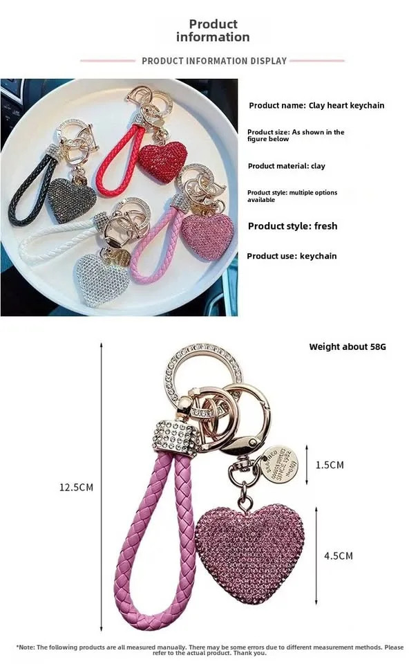 ✨ Sparkly Diamond Heart Keychain – Cute Love Charm for Keys, Bag image indicator(3)