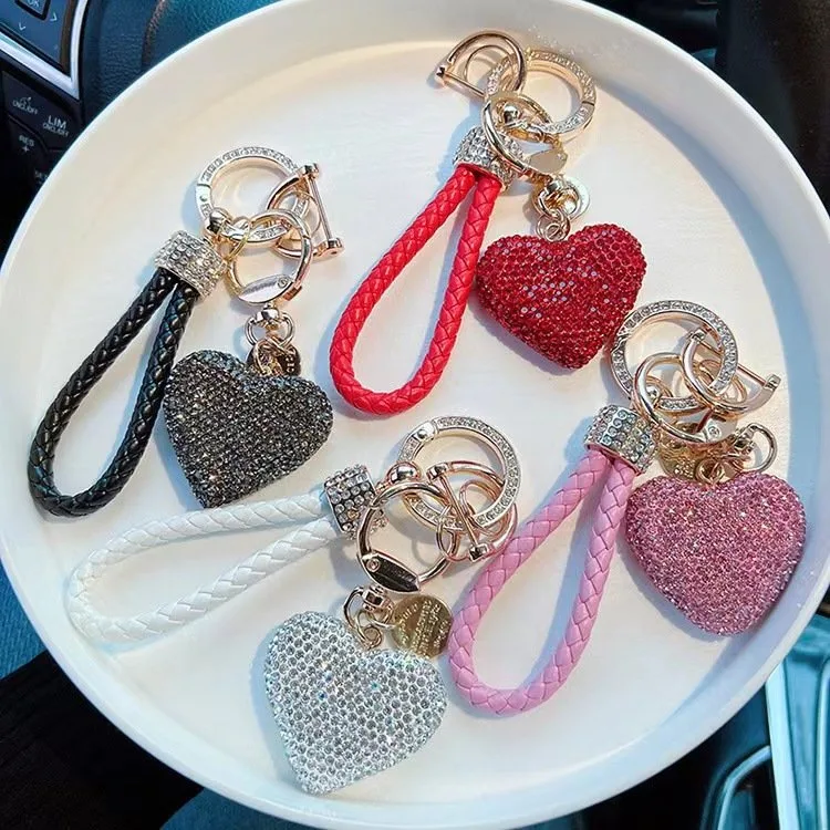 ✨ Sparkly Diamond Heart Keychain – Cute Love Charm for Keys, Bag image indicator(4)
