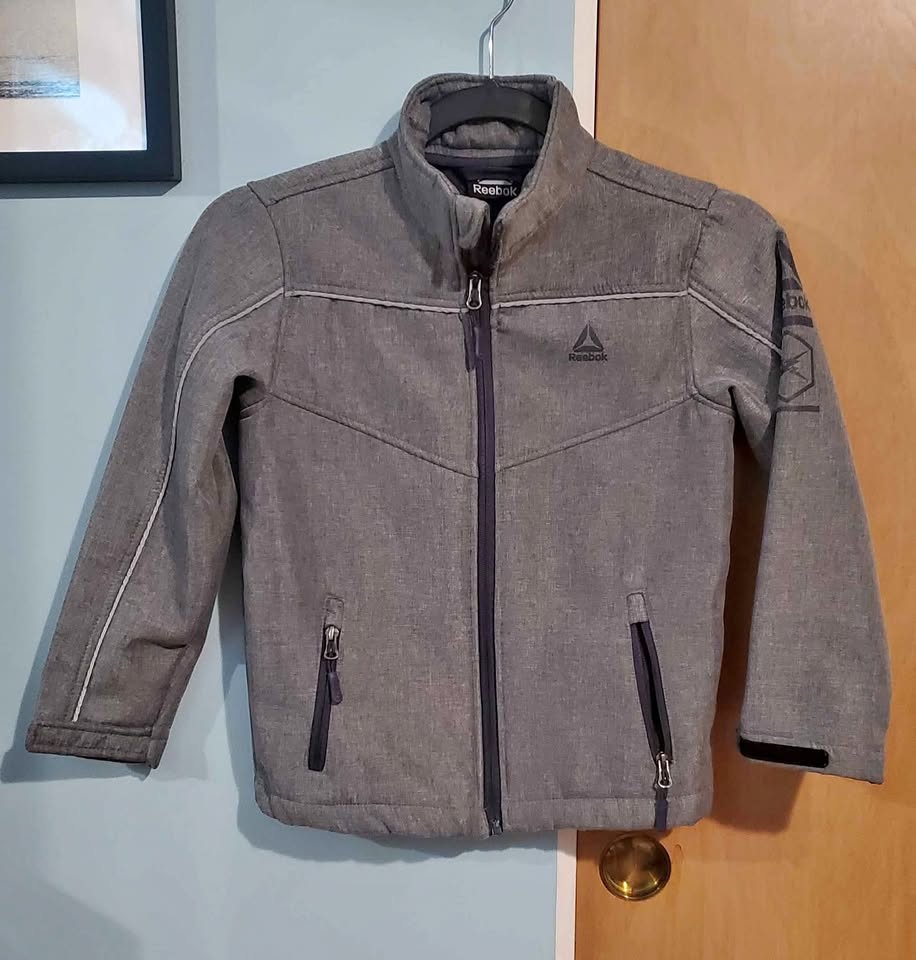 Reebok Jacket Boys Size 7 - Fleece inside - Grey