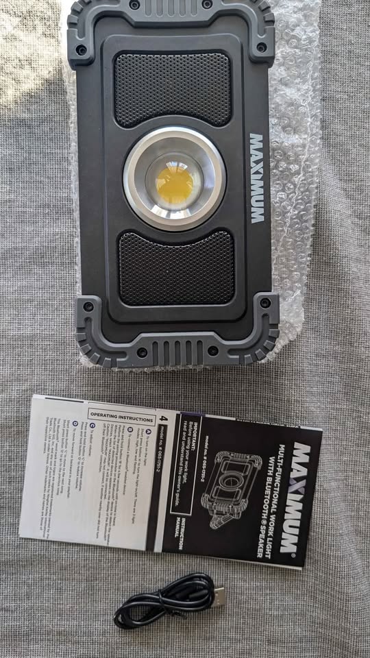 Maximum Rechargeable Bluetooth Speaker Work Light - photo 2