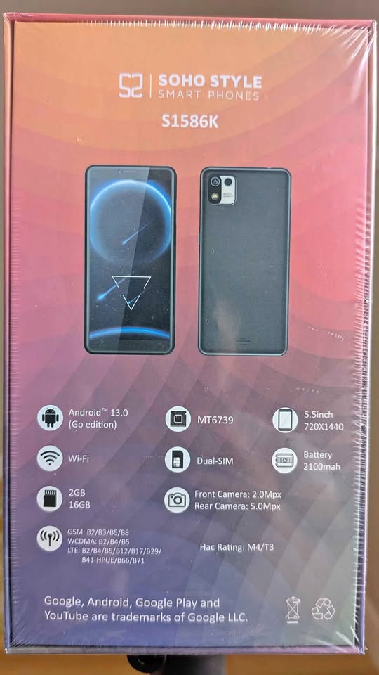 New Soho style S1586K Smartphone (16GB, Unlocked, 4G)