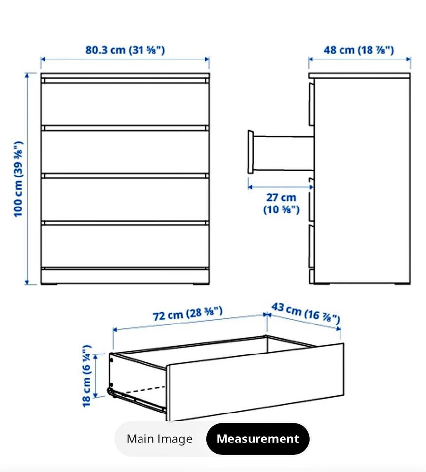 IKEA MALM 4-Drawer Dresser