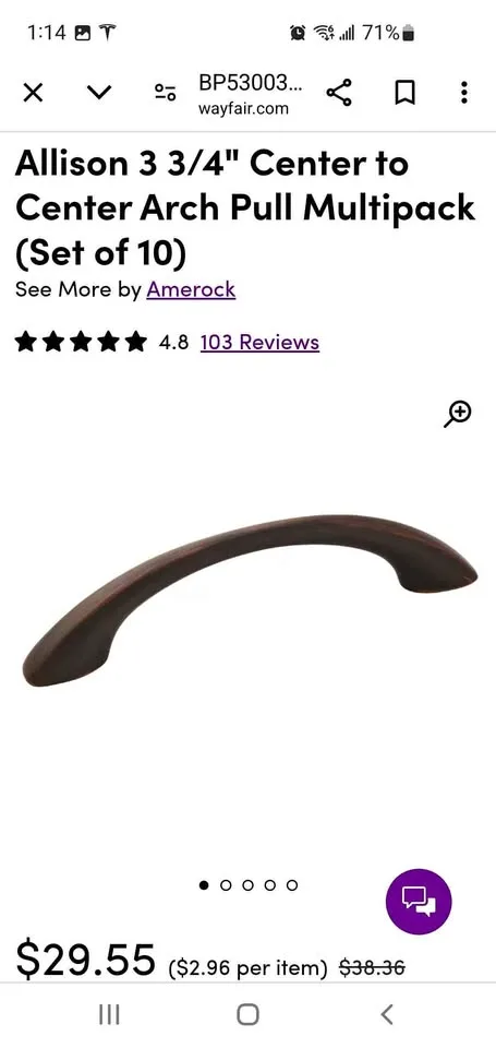 Cabinet Pulls - Oil Rubbed Bronze - 10 pack - 3 3/4"