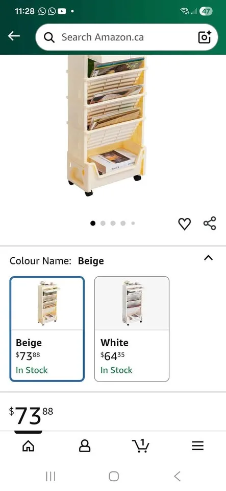 5 tier Rolling Utility Cart image indicator(2)