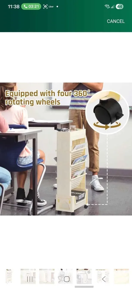 5 tier Rolling Utility Cart image indicator(8)