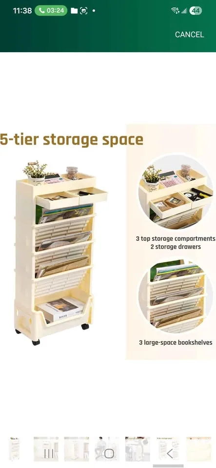 5 tier Rolling Utility Cart image indicator(9)