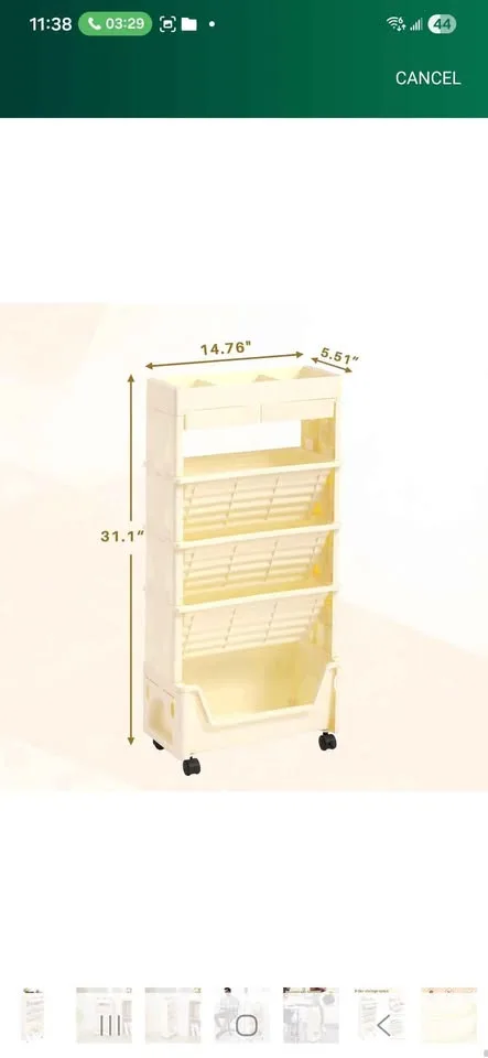 5 tier Rolling Utility Cart image indicator(10)
