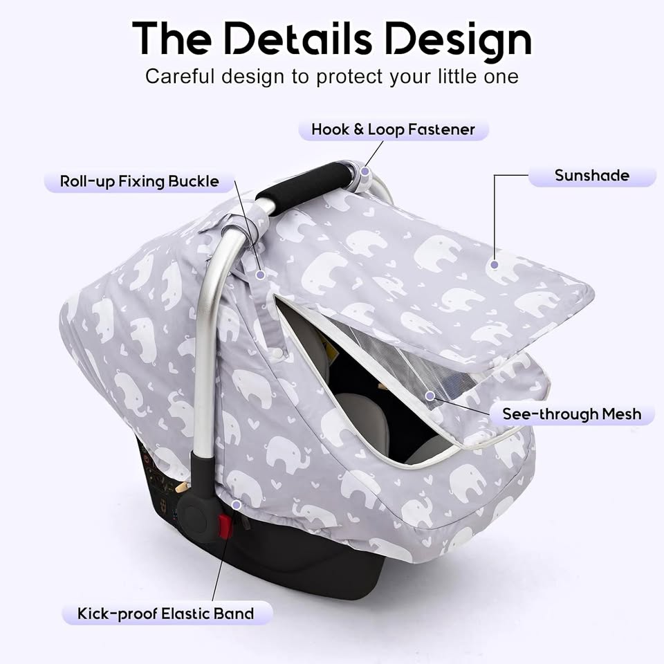 NEW~Fall/Winter Baby Car Seat/Stroller Cover, Wp, Minky