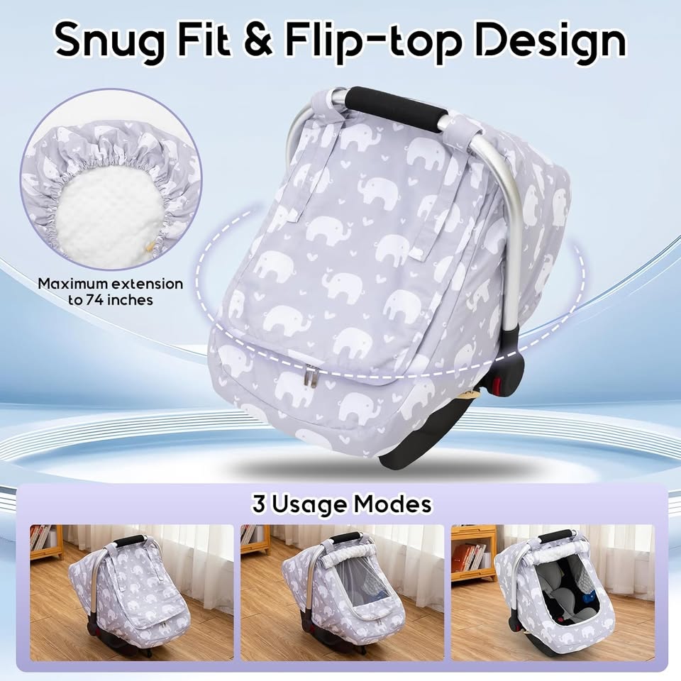 NEW~Fall/Winter Baby Car Seat/Stroller Cover, Wp, Minky - photo 2