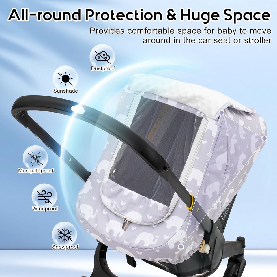NEW~Fall/Winter Baby Car Seat/Stroller Cover, Wp, Minky - photo 3