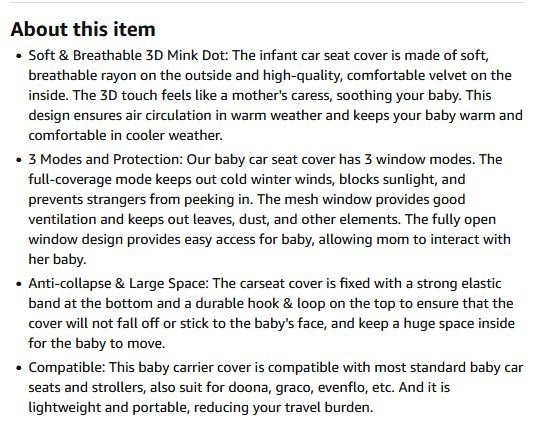 NEW~Fall/Winter Baby Car Seat/Stroller Cover, Wp, Minky - photo 4