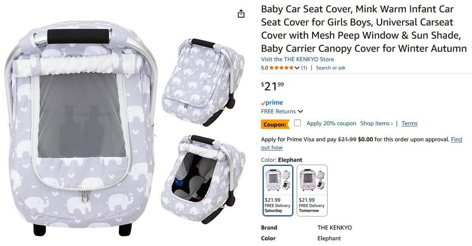 NEW~Fall/Winter Baby Car Seat/Stroller Cover, Wp, Minky - photo 5