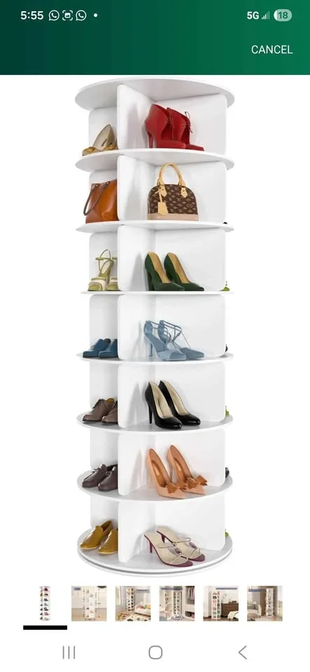 7 Tier Rotating Shoe Rack Tower BNIB image indicator(2)