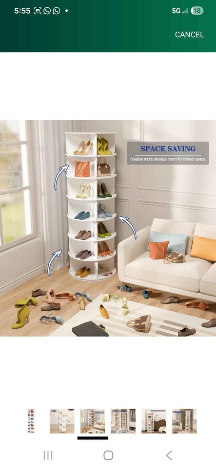 7 Tier Rotating Shoe Rack Tower BNIB - photo 4