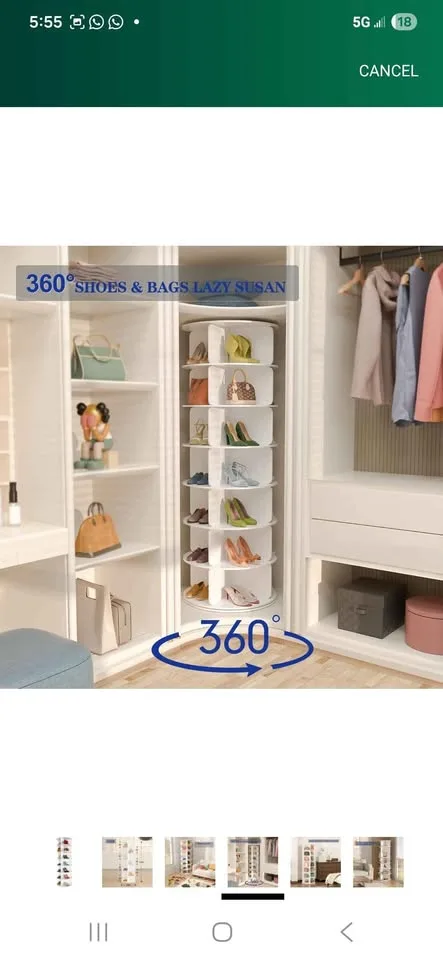 7 Tier Rotating Shoe Rack Tower BNIB image indicator(5)