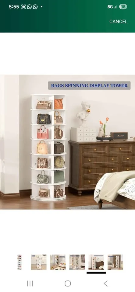 7 Tier Rotating Shoe Rack Tower BNIB image indicator(6)