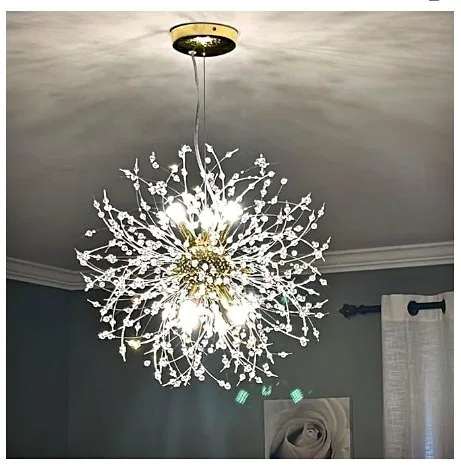 Vikaey Dandelion Crystal 9-light Gold Chandelier thumbnail