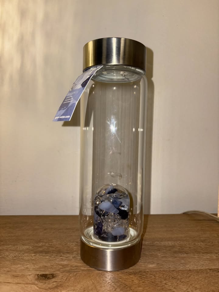NEW - VitaJuwel Balance Crystal Glass Water Bottle - photo 2