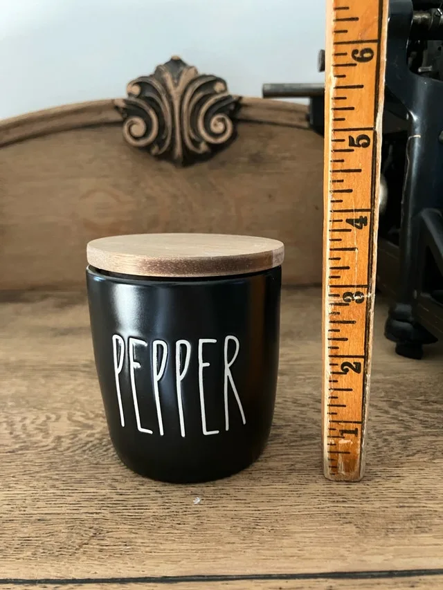 Rae Dunn Black Matte Pepper Cellar