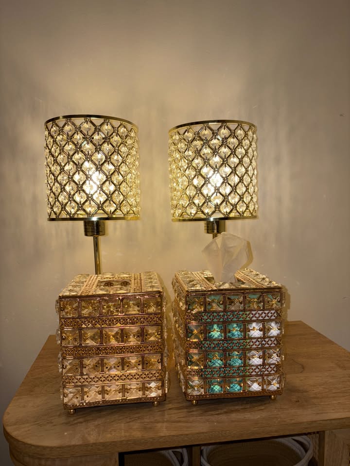 Set of 2 Gold Crystal Touch Control Table Lamps - photo 5