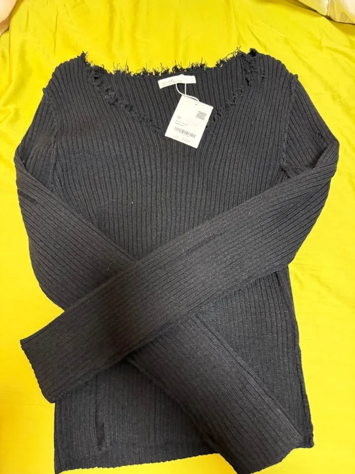 Brand New Black Oat and fort Ripped Sweater image indicator(2)