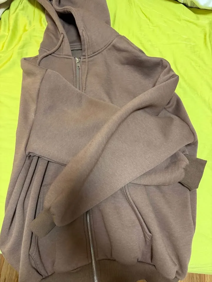 Brown oversized Zip-up Hoodie image indicator(2)