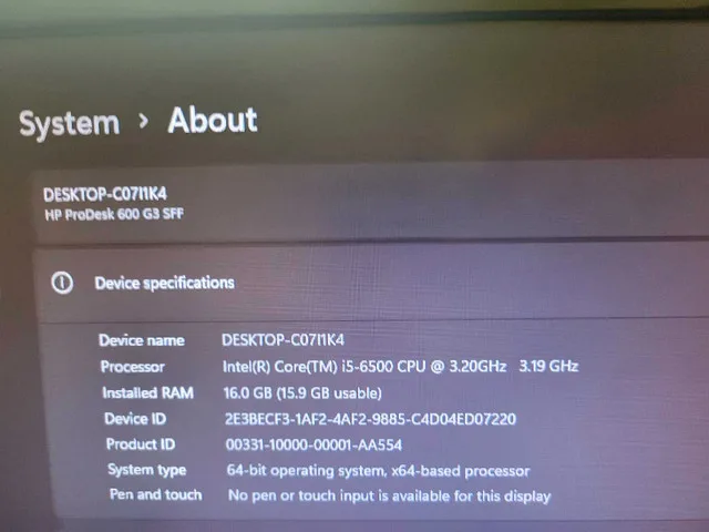 HP Desktop PC (Read info) image indicator(4)