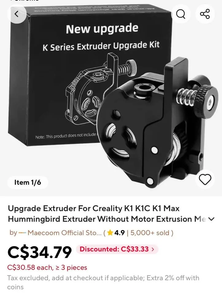 Creality K1/K1c/k1 Max extruder upgrade image indicator(3)