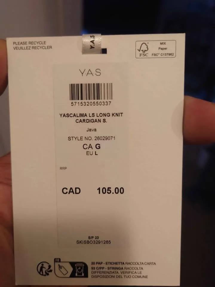 Y.A.S Women's Long Knit Brown Cardigan (Large Size) image indicator(2)