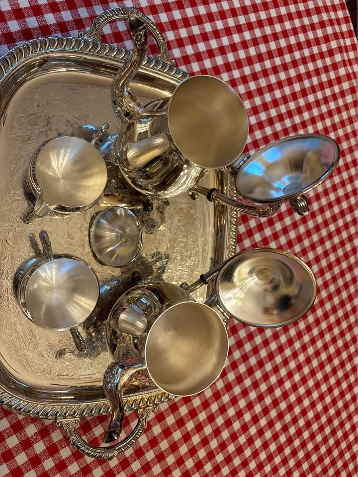 Oneida Silver Tea/Coffee Set w/Serving Tray - photo 3