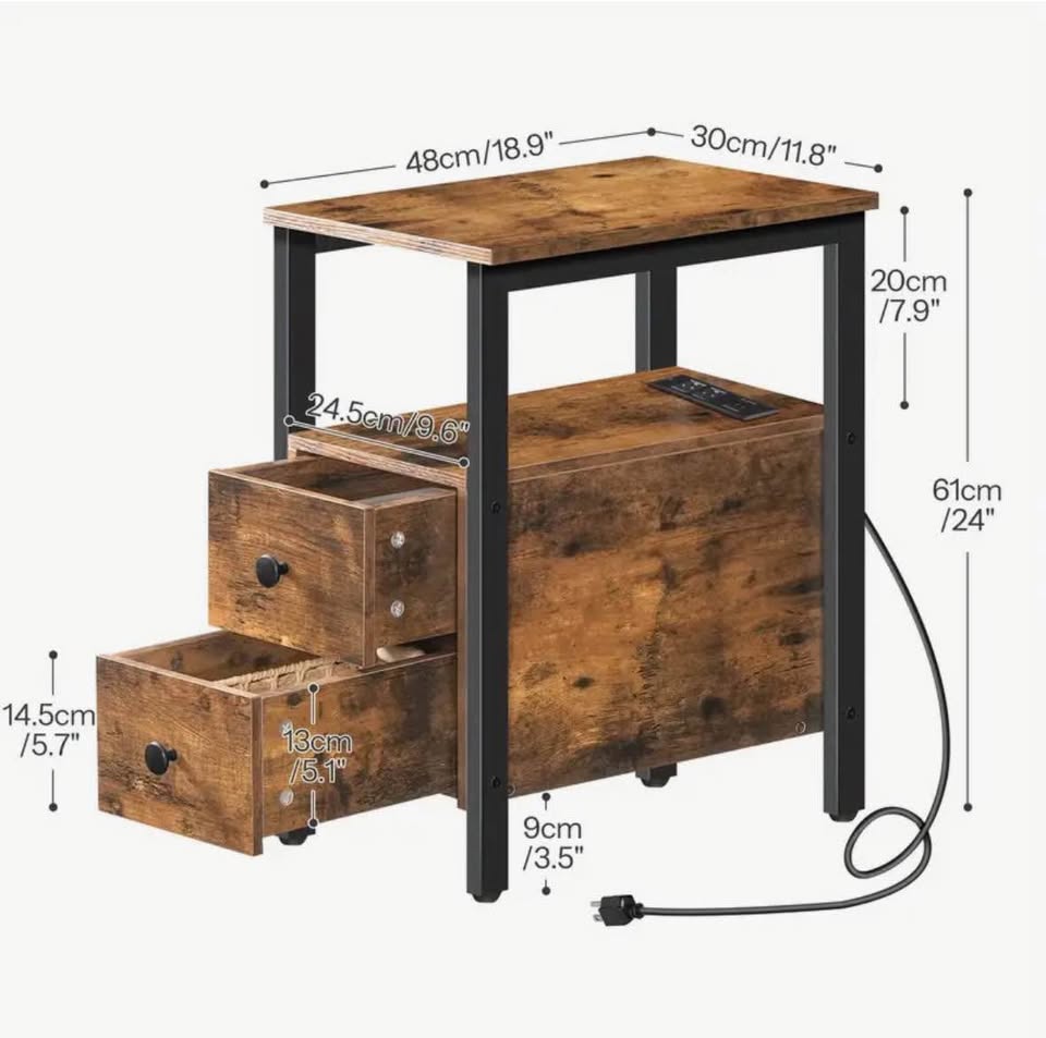 Compact End Table w/ Electric & USB Outlets - photo 4