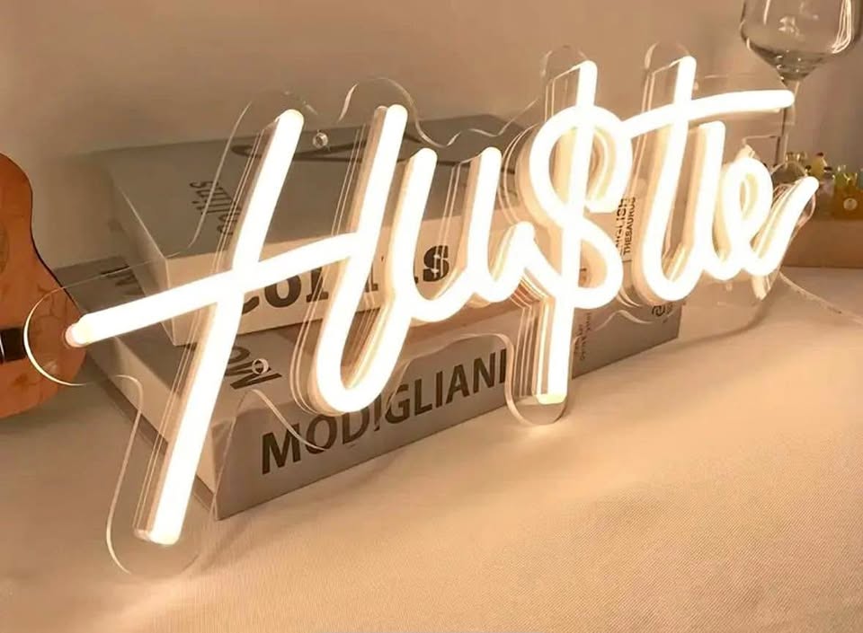 Cool HUSTLE Neon Sign - 5V USB Powered LED Wall Decor